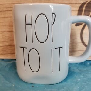Rae Dunn Pale Blue "Hop To It" Ceramic Mug